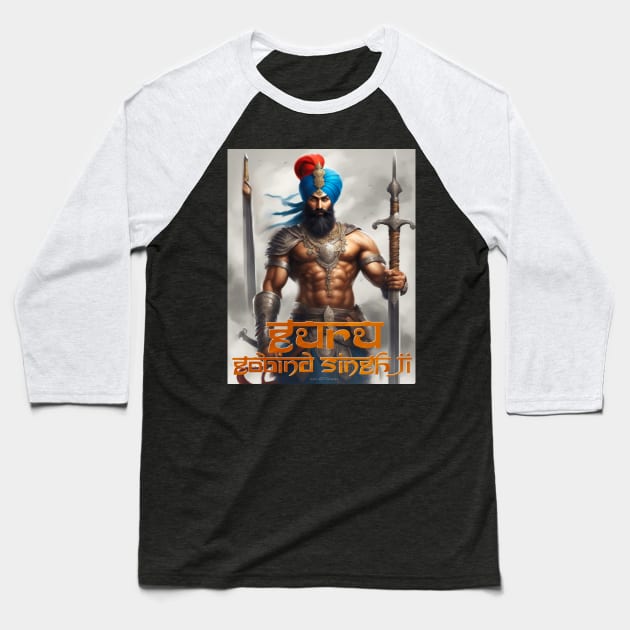 Guru Gobind Singh Ji Baseball T-Shirt by SAN ART STUDIO 